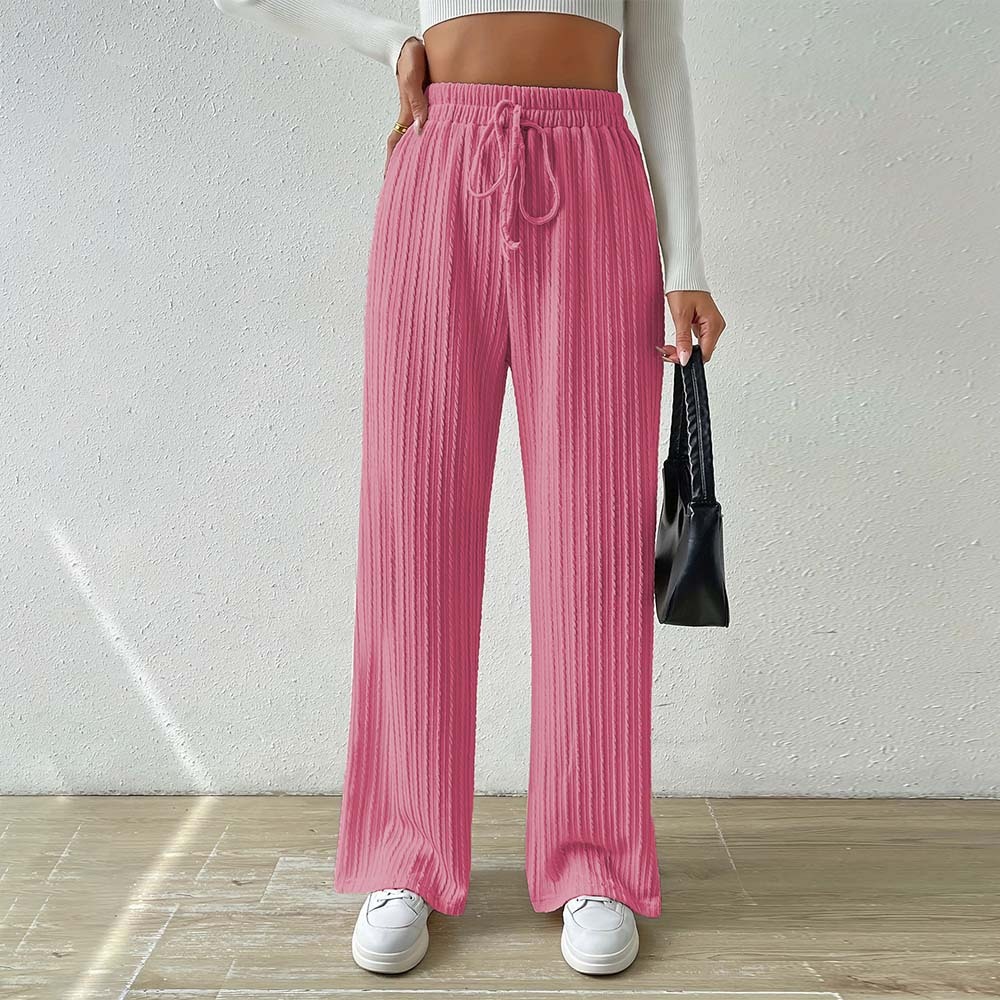 2024 nuevos pantalones de pierna ancha tejidos para mujer