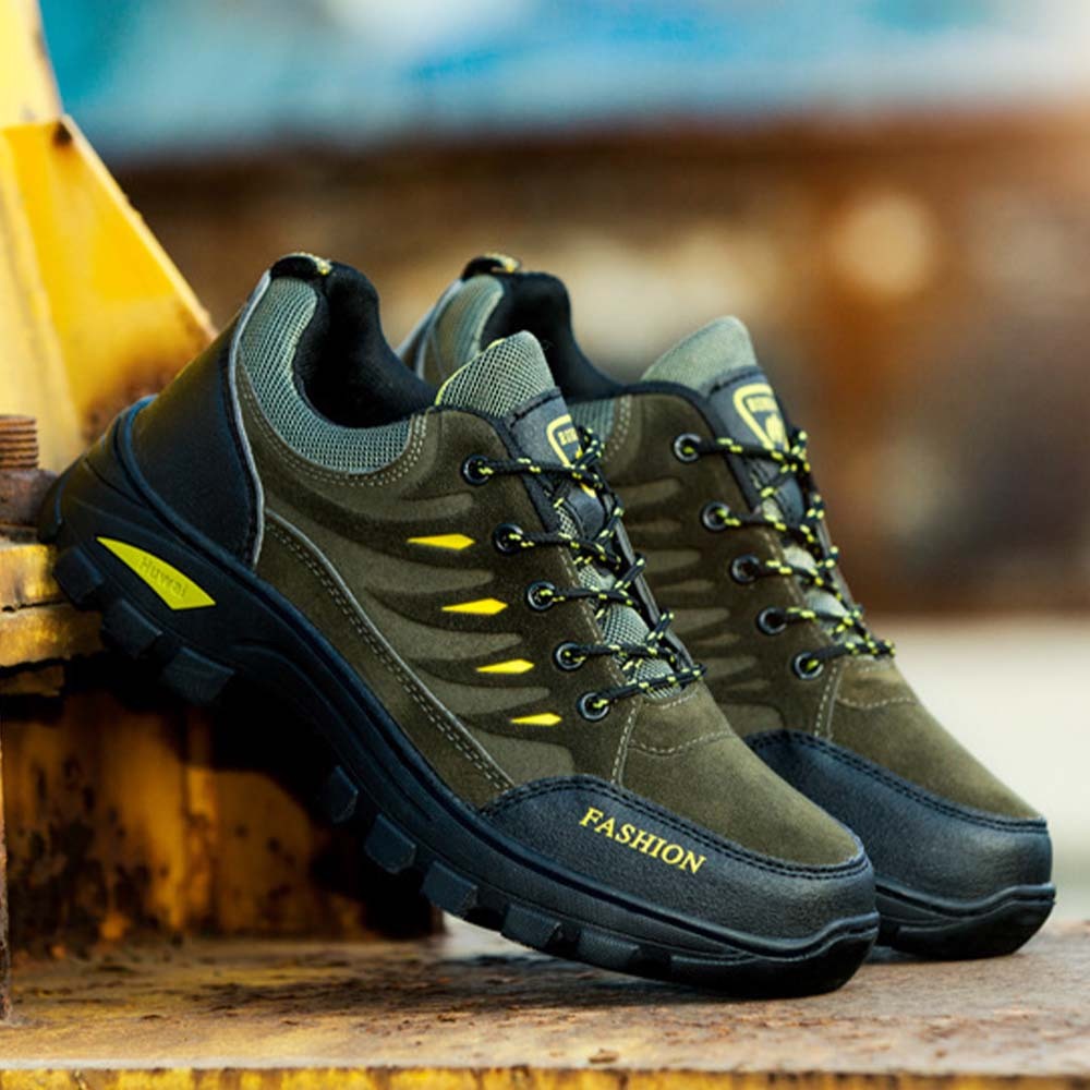 Olivoslindo Zapatillas de deporte casuales de moda para hombres Cómodos zapatos de senderismo al aire libre de caña baja