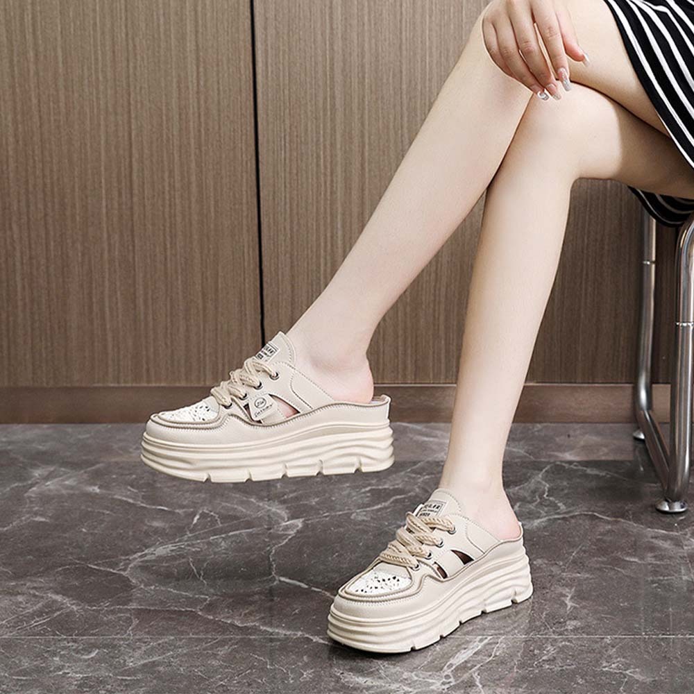 Pantuflas de mujer de suela gruesa, transpirables y cómodas