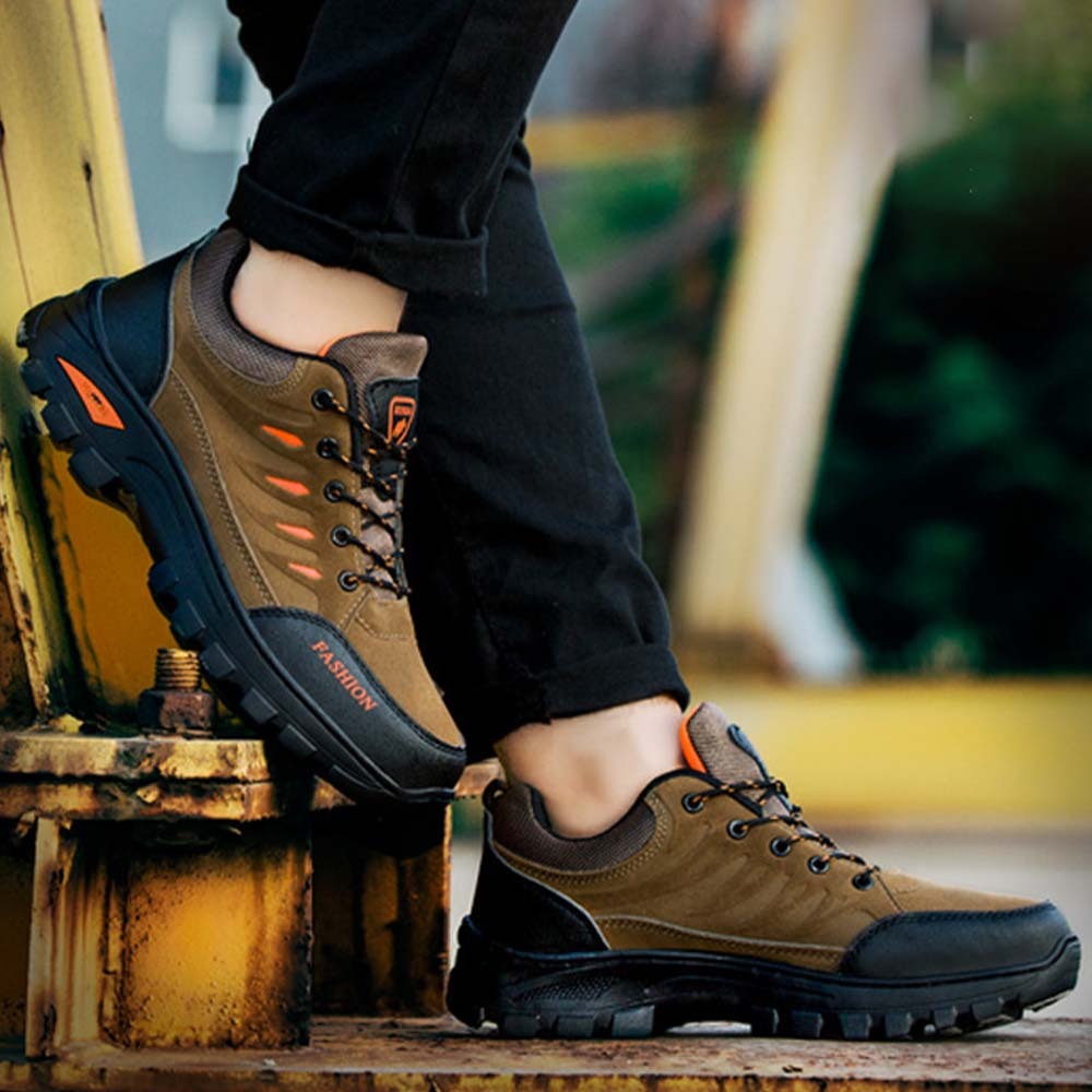 Olivoslindo Zapatillas de deporte casuales de moda para hombres Cómodos zapatos de senderismo al aire libre de caña baja