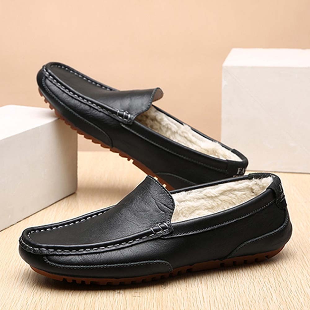 Men's British style slip-on casual business leather shoes