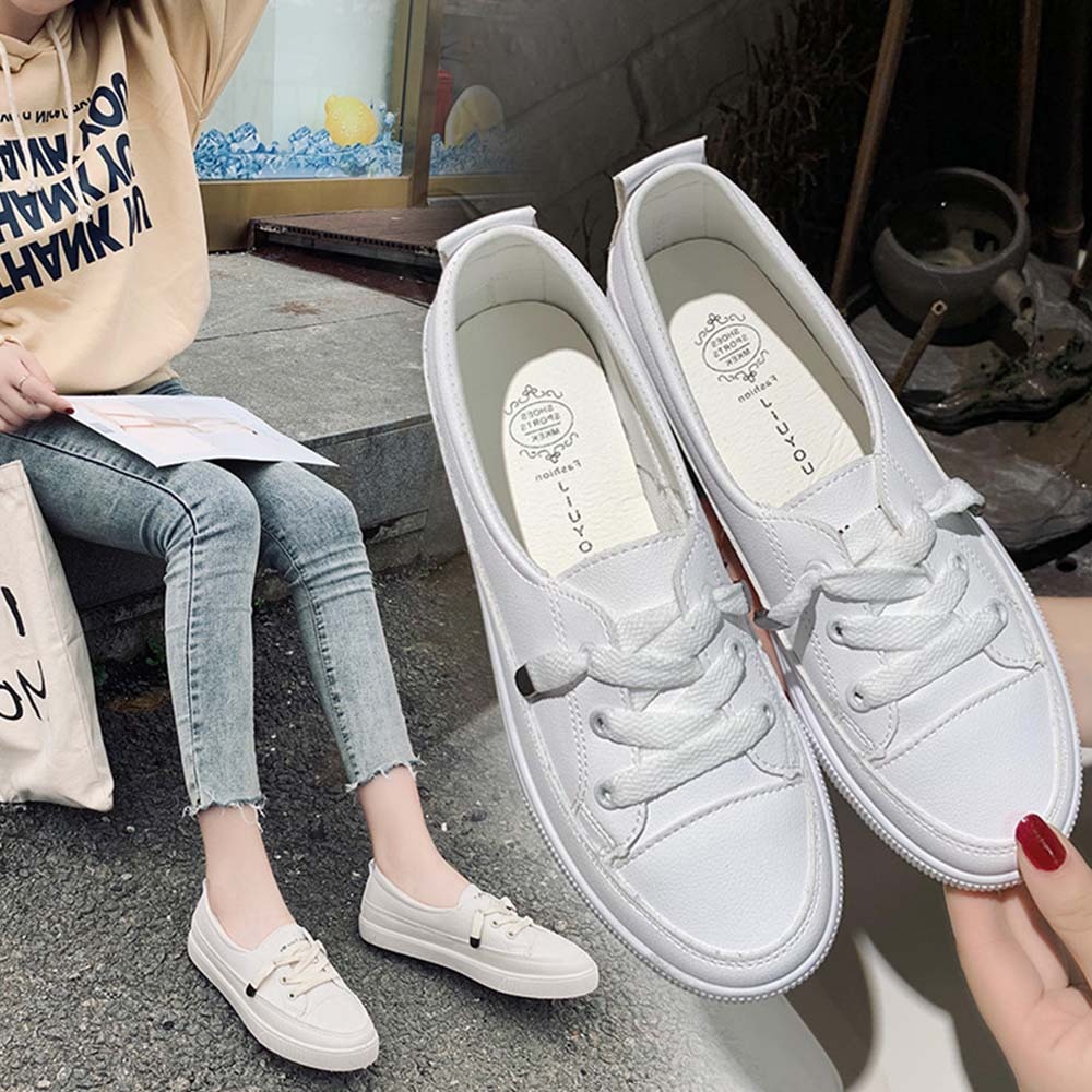 Women's casual versatile white walking shoes