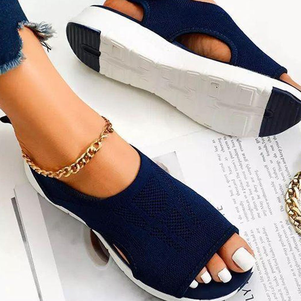 Olivoslindo Sandalias deportivas transpirables con diseño de boca de pescado