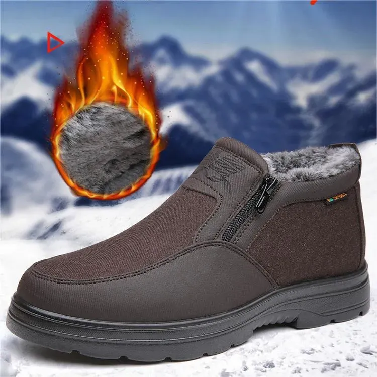 Modacontigo  Botas de nieve cálidas para hombre, zapatos de lana de invierno antideslizantes impermeables