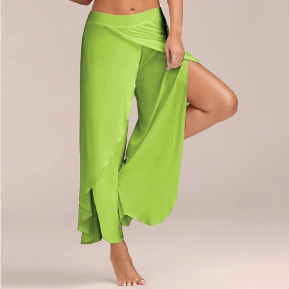 Lumbresueo™ Pantalones de yoga de pierna ancha para mujer con abertura