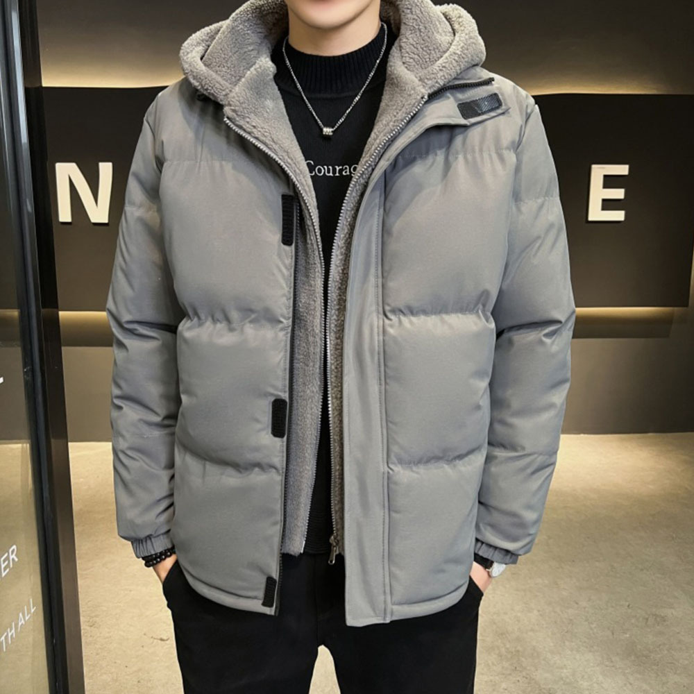 Chaqueta de algodón con capucha de polar para hombre