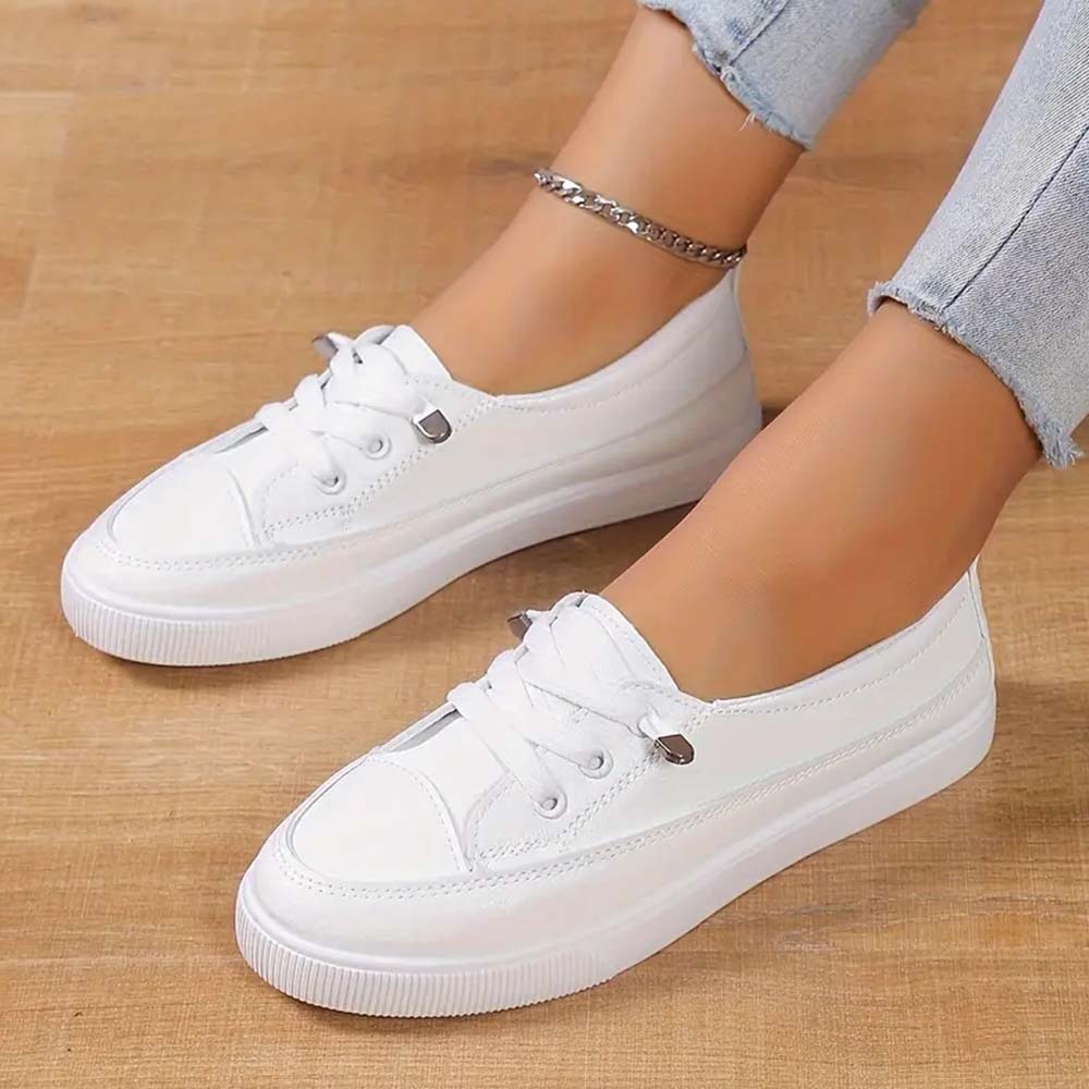 Women's casual versatile white walking shoes
