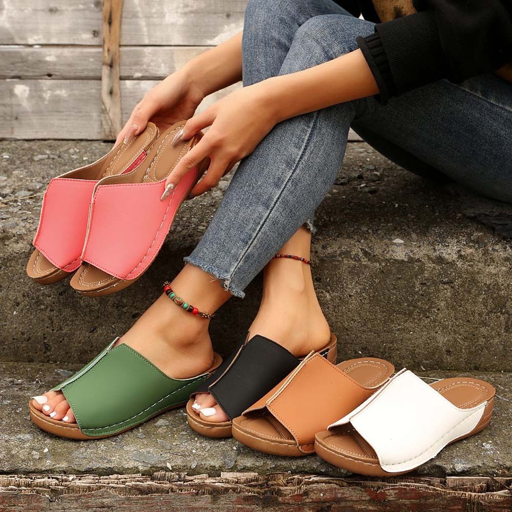 Hojanaranja Zapatillas de casa de mujer ligeras y cómodas con suela gruesa