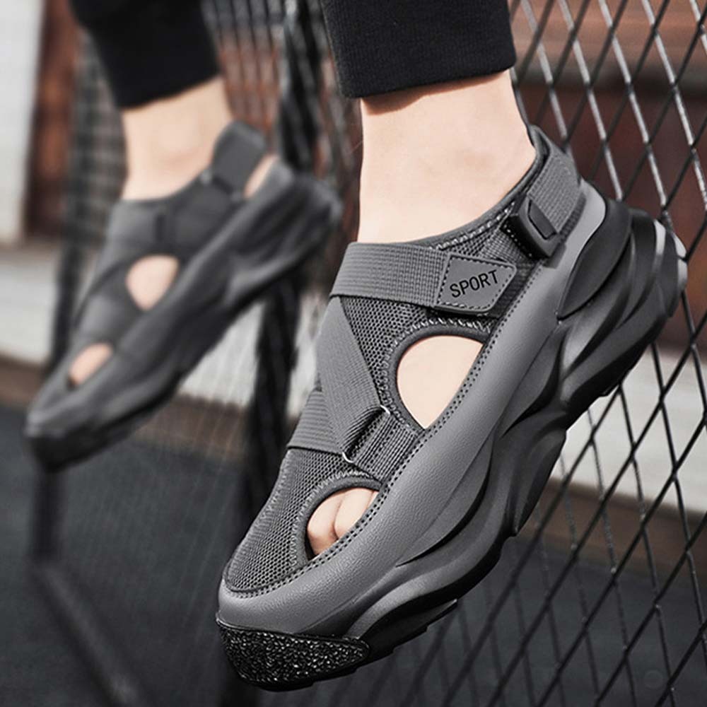 Sandalias deportivas con suela gruesa y velcro transpirable para hombre