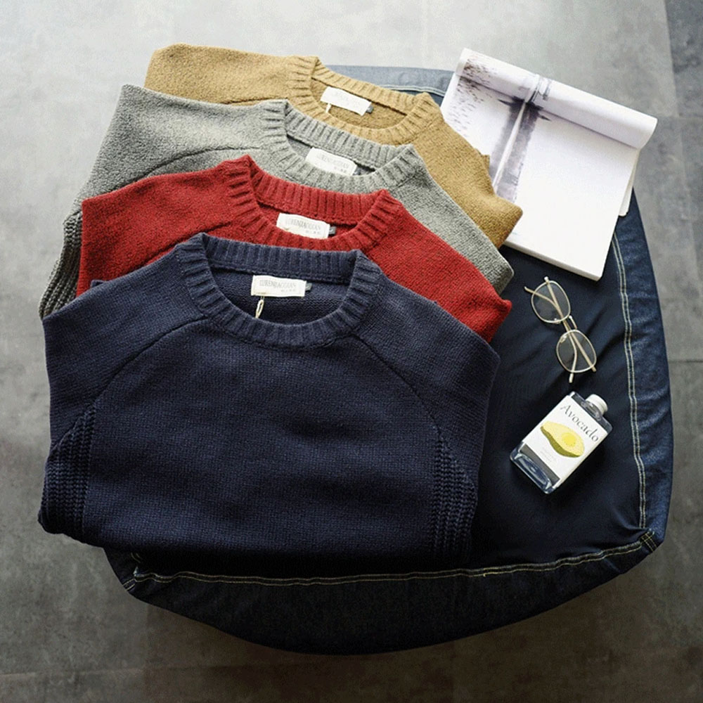 Glowtomato™ Men's winter thickened retro round neck pullover sweater