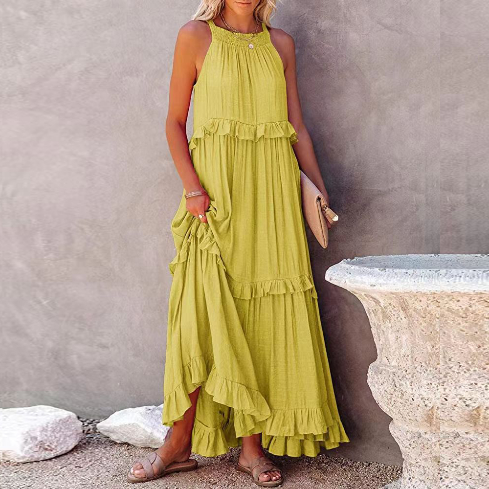 Women's summer sweet sleeveless irregular cake skirt