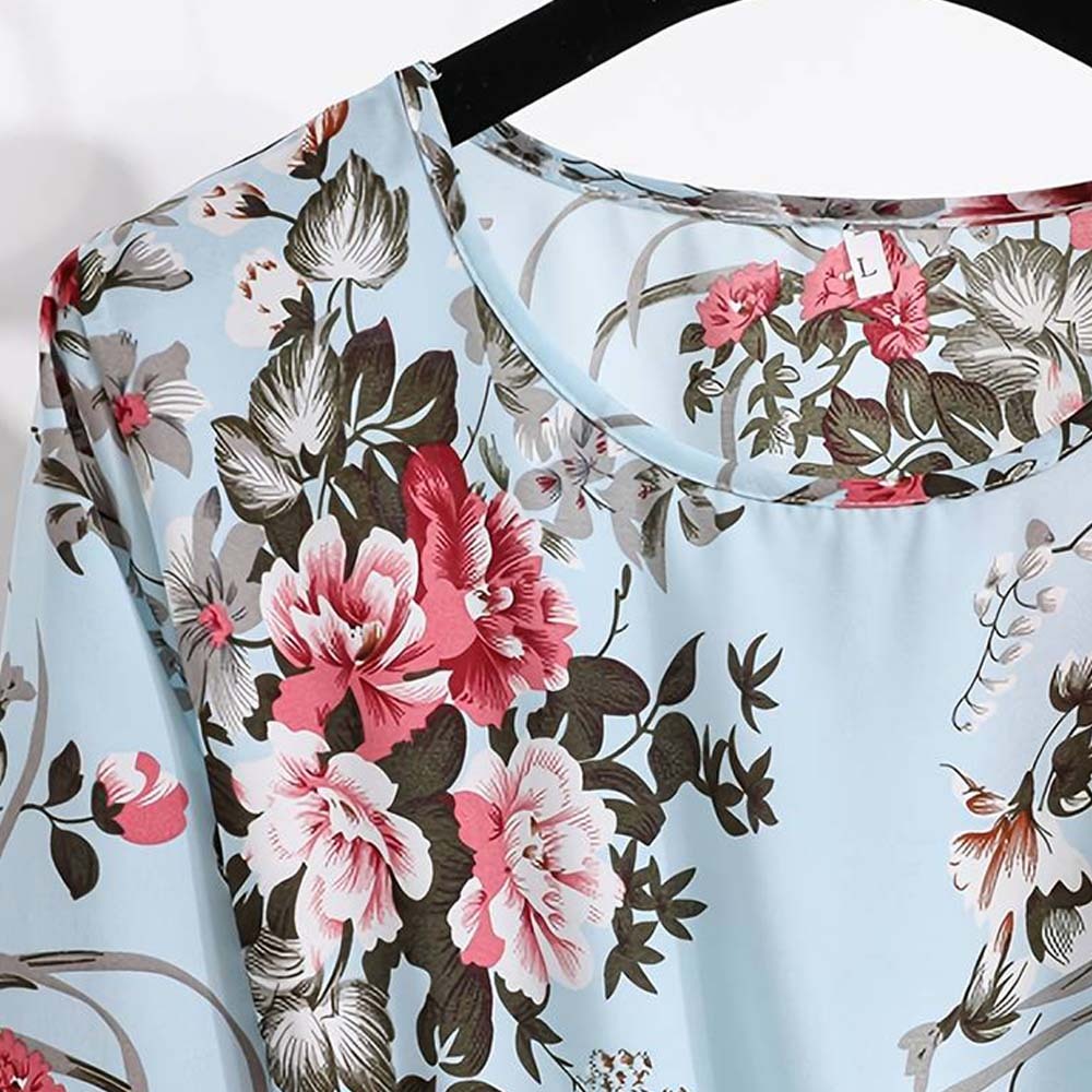 Women's Bohemian Ruffle Print Long Sleeve Dress