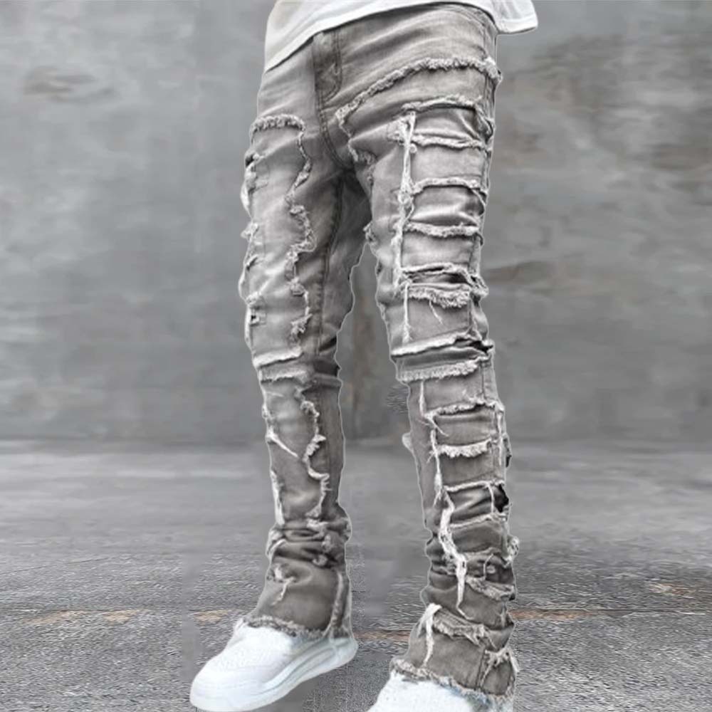 Stylish Retro Men's Stretch Denim Straight Leg Pants
