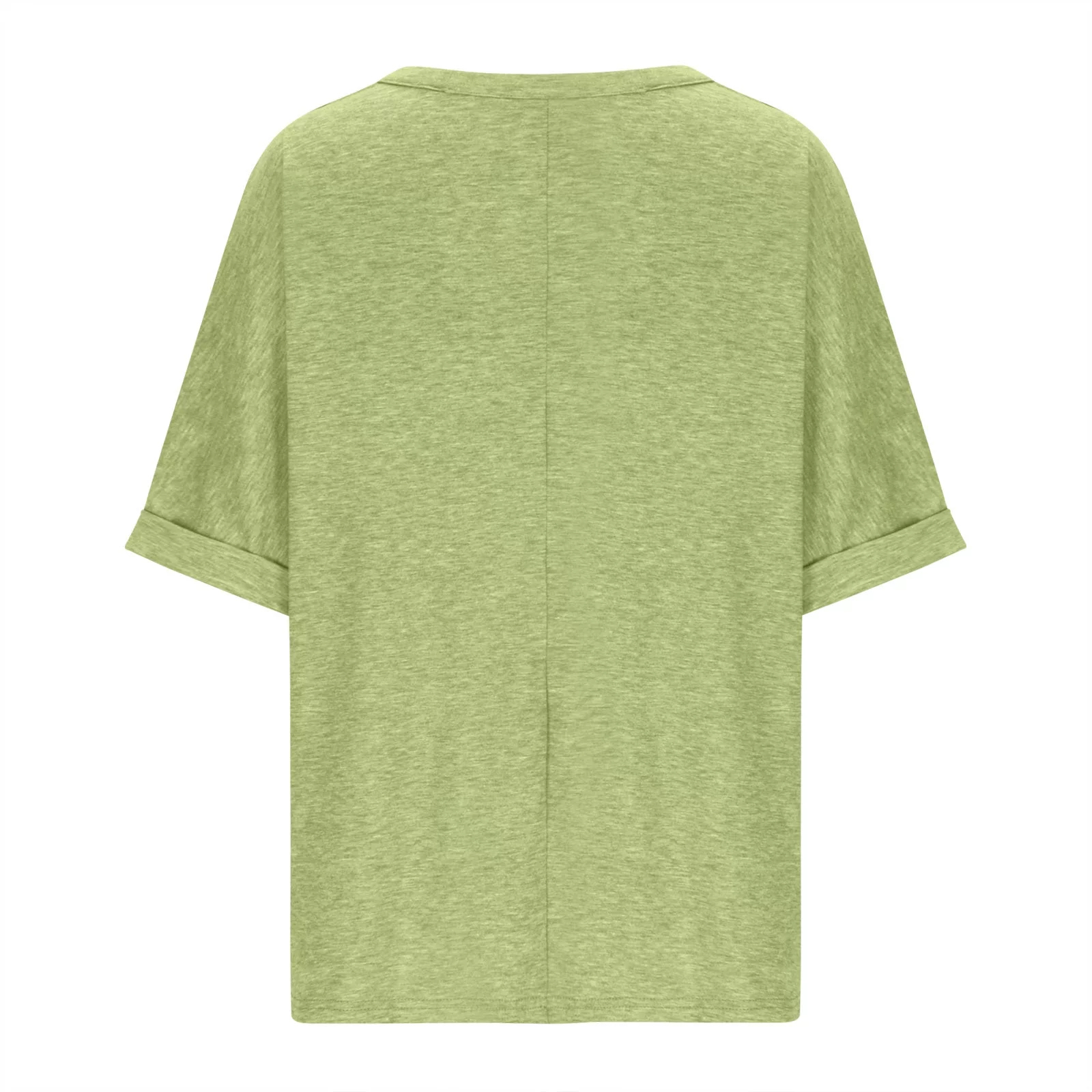  HojanaranjaWomen's versatile solid color loose short-sleeved T-shirt