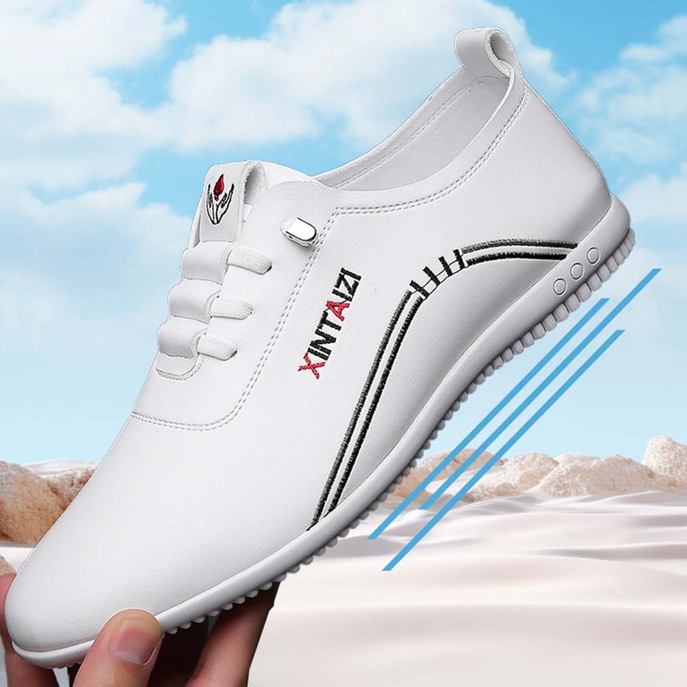 Zapatos casuales de cuero con suela blanda y estilo para hombre