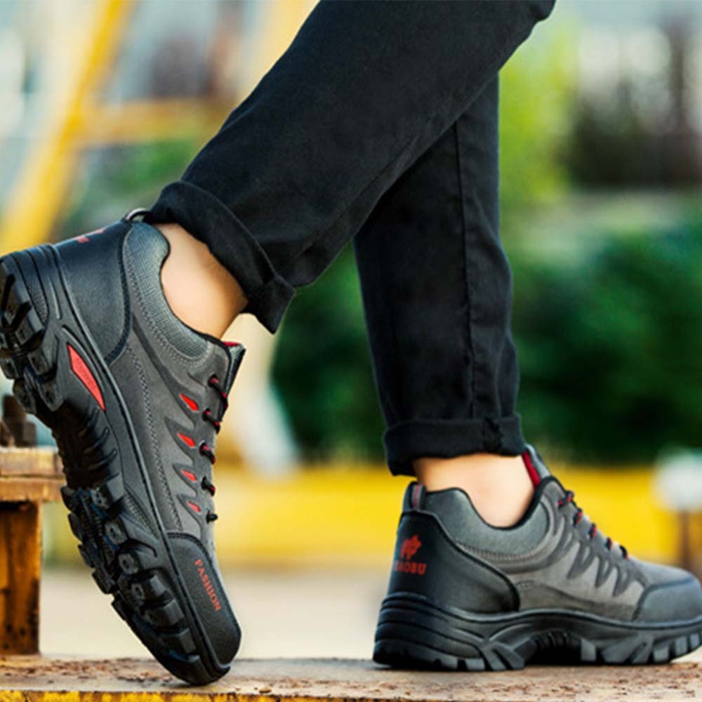 Olivoslindo Zapatillas de deporte casuales de moda para hombres Cómodos zapatos de senderismo al aire libre de caña baja