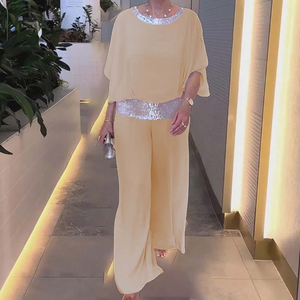 Traje de retazos de lentejuelas de gasa a la moda para mujer