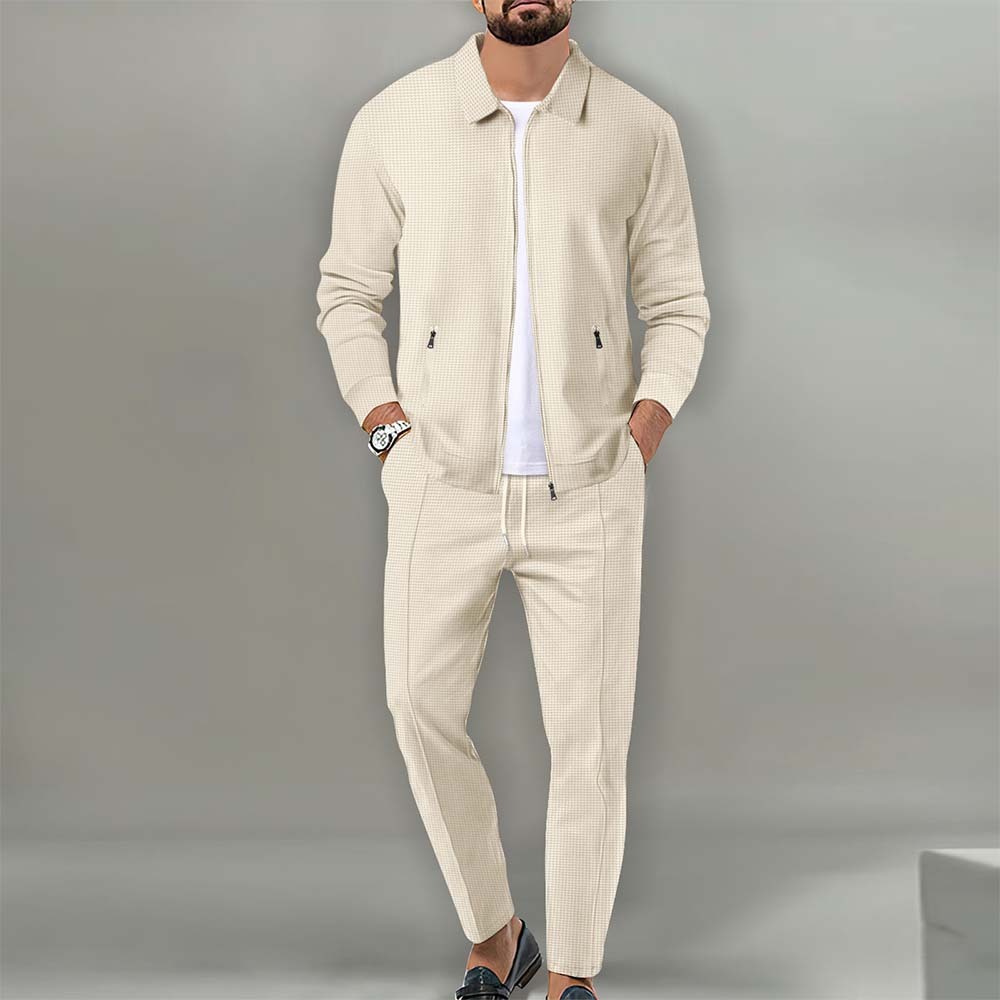Men's new waffle casual sports 2-piece set