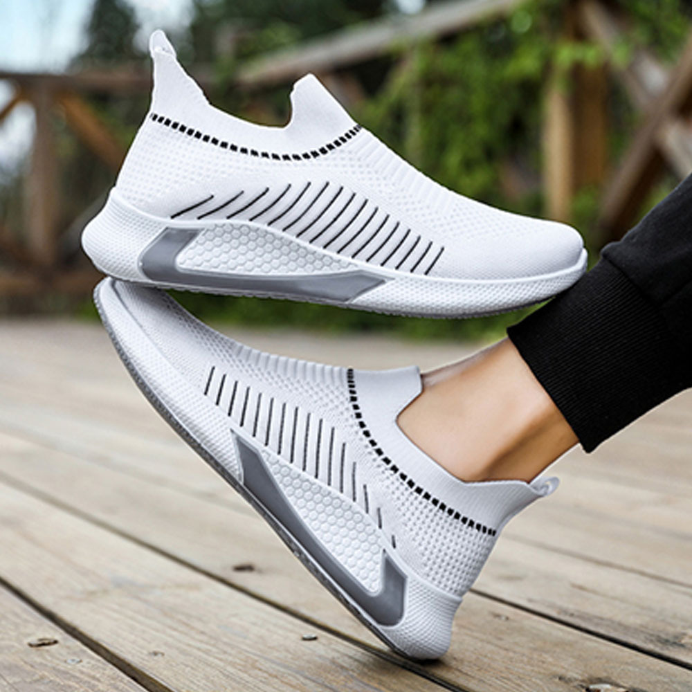 Olivoslindo Zapatos casuales cómodos y transpirables con tejido de mosca para hombres