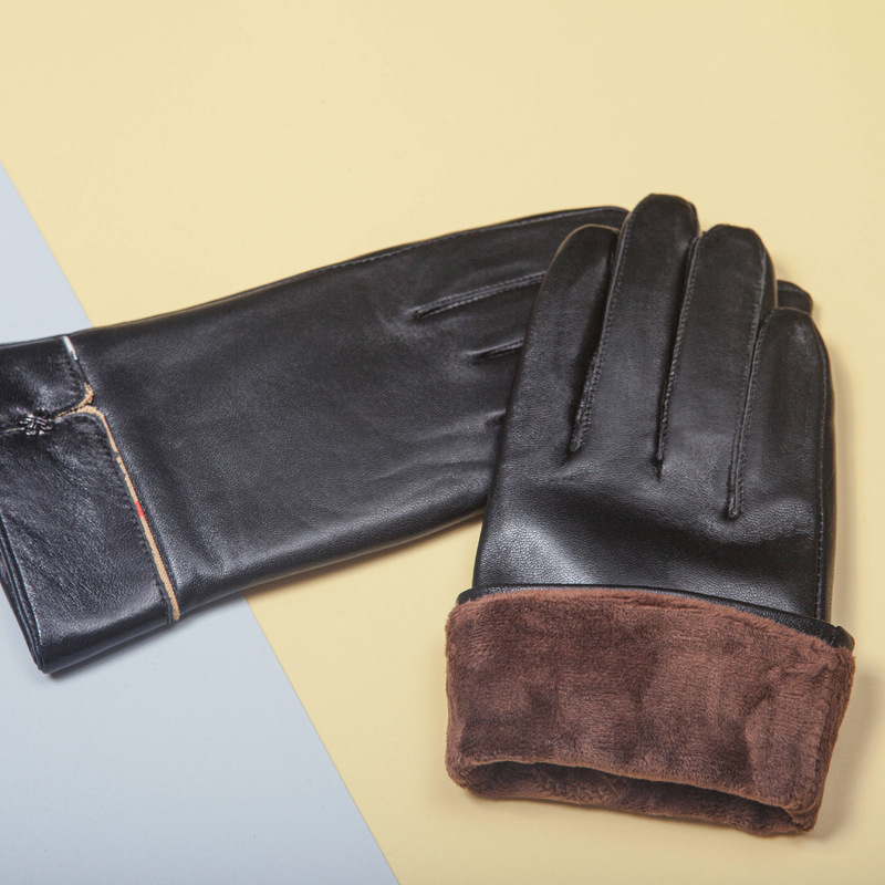 Guantes de PU simples y cálidos a prueba de viento