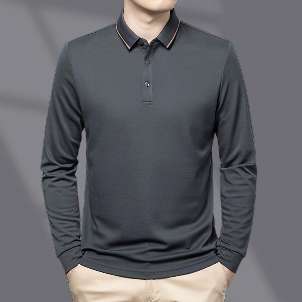 Men's Fashion Business Long Sleeve Shirt T-Shirt