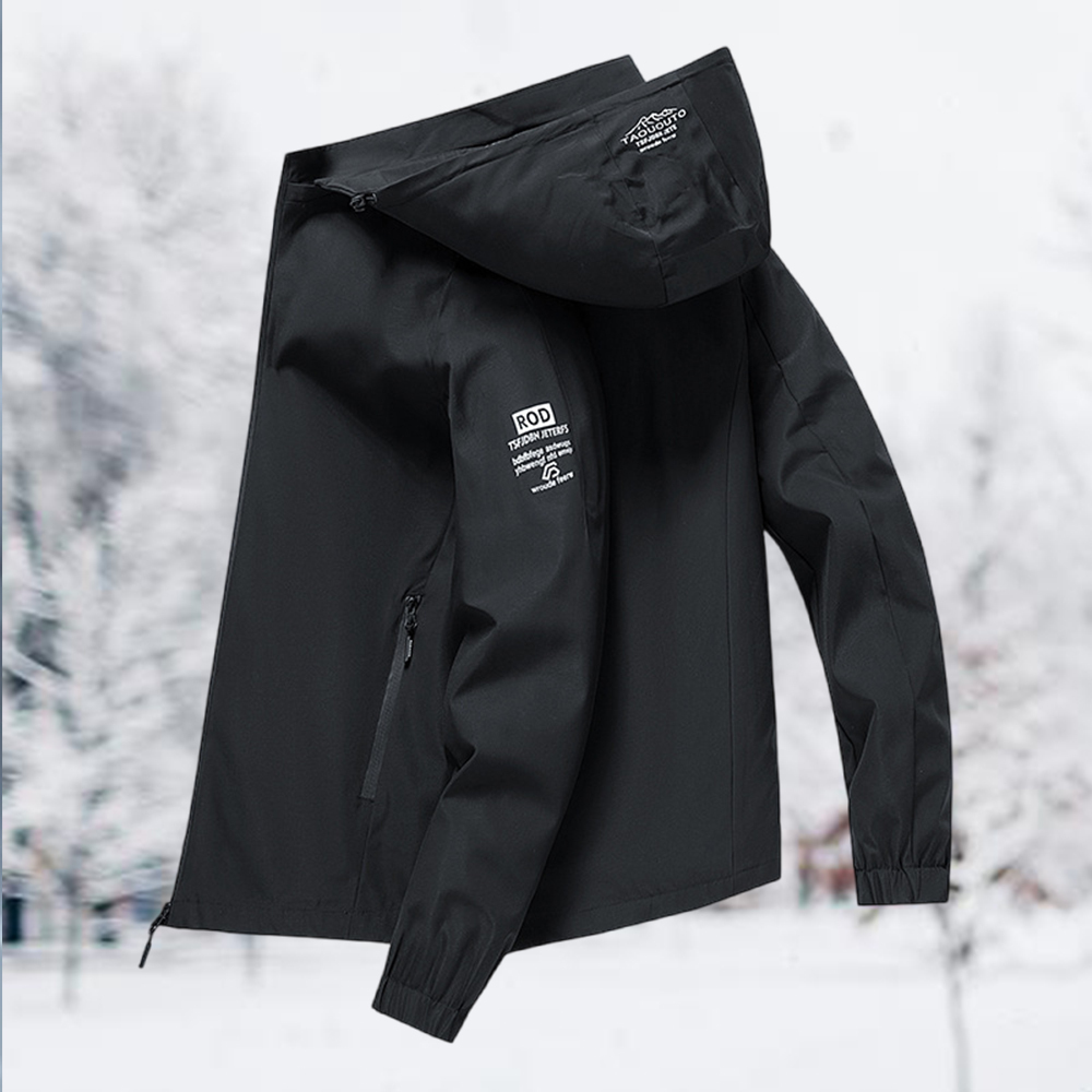 Olivoslindo Chaqueta casual outdoor para hombre con capucha desmontable