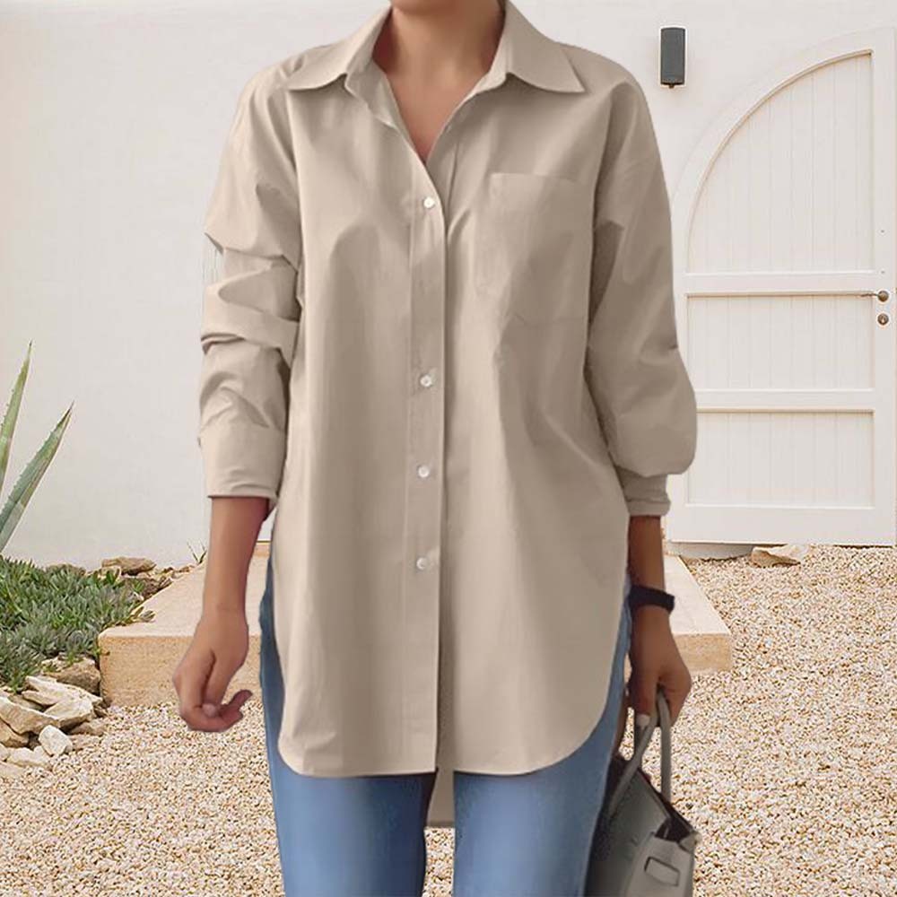 2024 Spring New Ladies Elegant Lapel Long Sleeve Business Shirt
