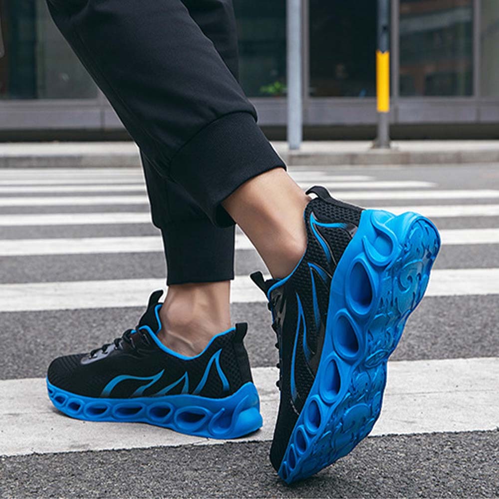 Zapatillas de deporte con cordones de malla flameada transpirable para hombre