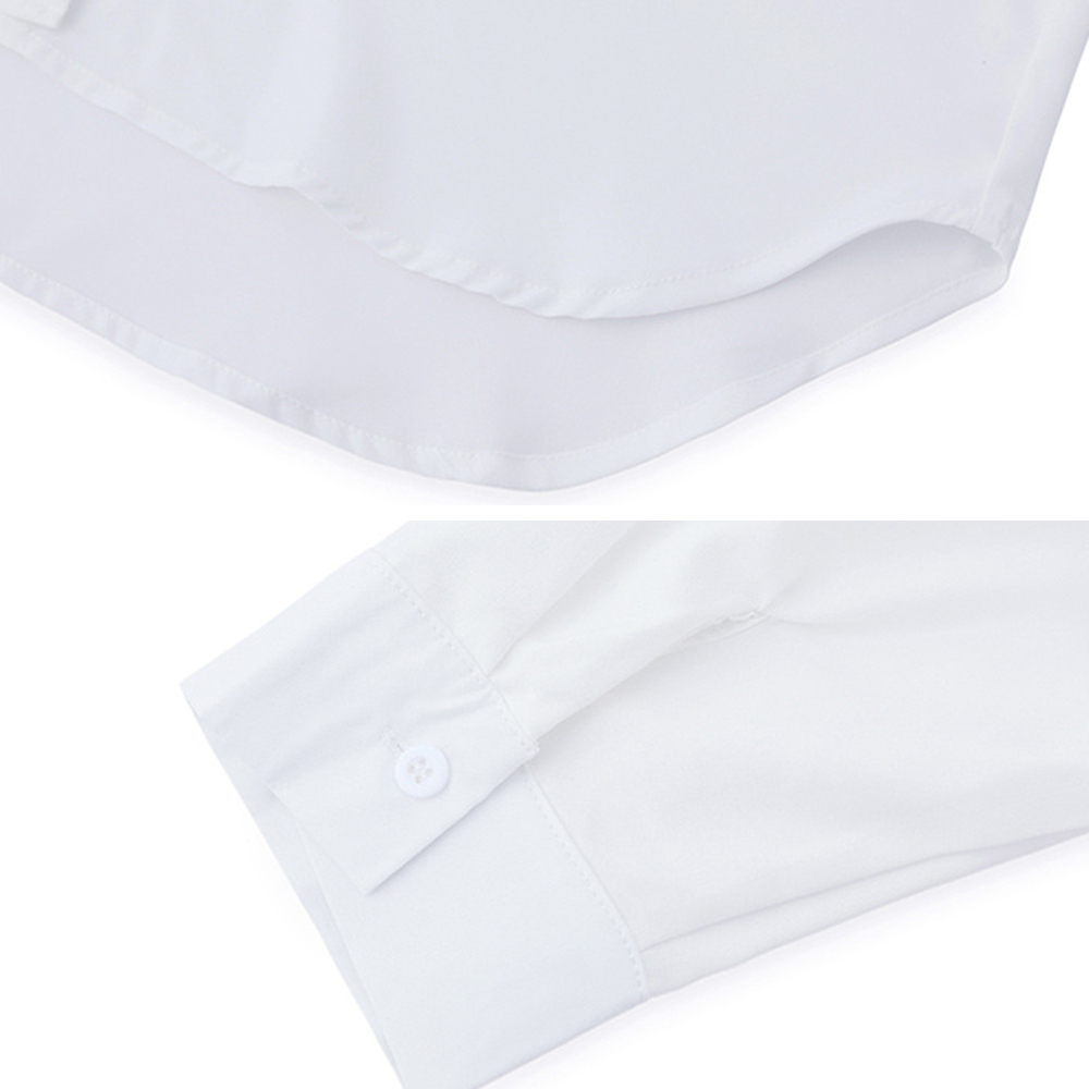 Fashionable long solid color casual long-sleeved shirt for women