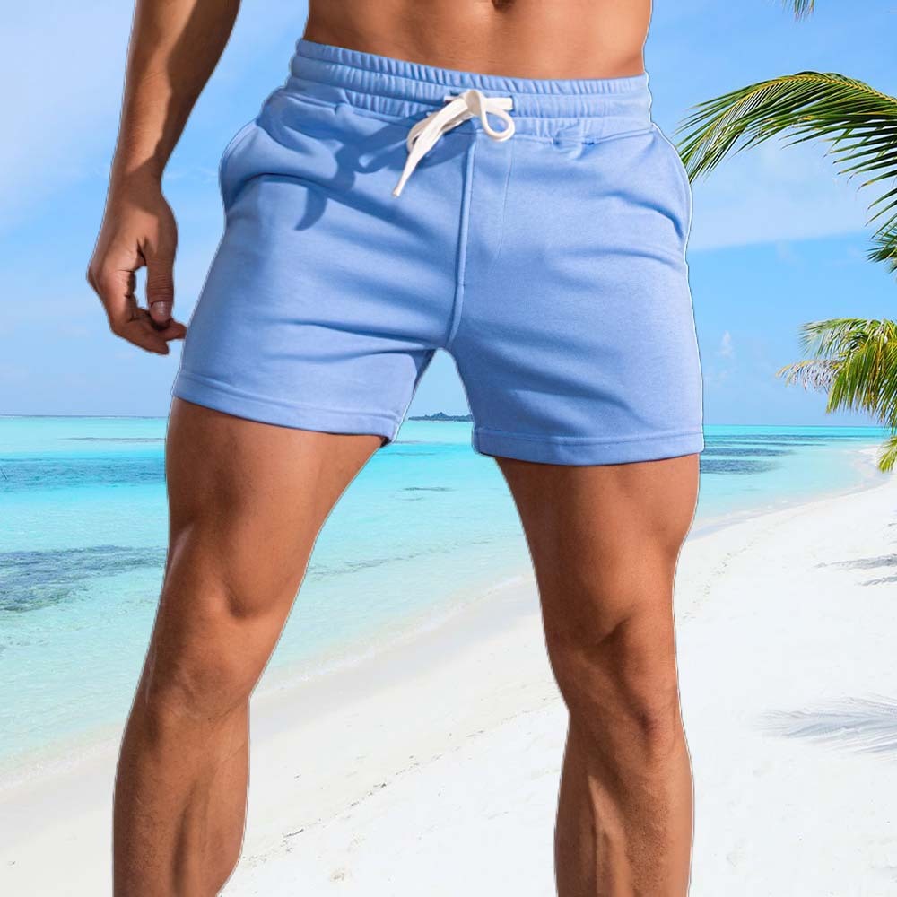 Cotton sports shorts with elastic waist