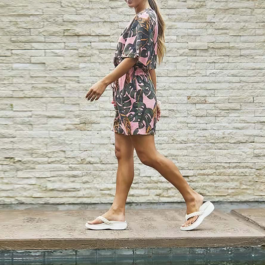 Women's Comfortable Thick Sole Wedge Flip Flop Sandals