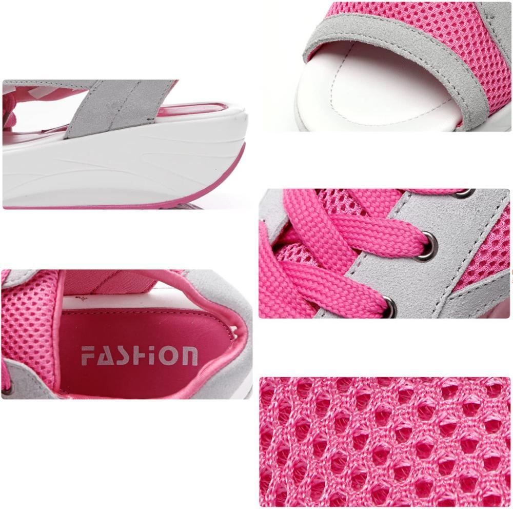 Sandalias deportivas transpirables de malla hueca para mujer