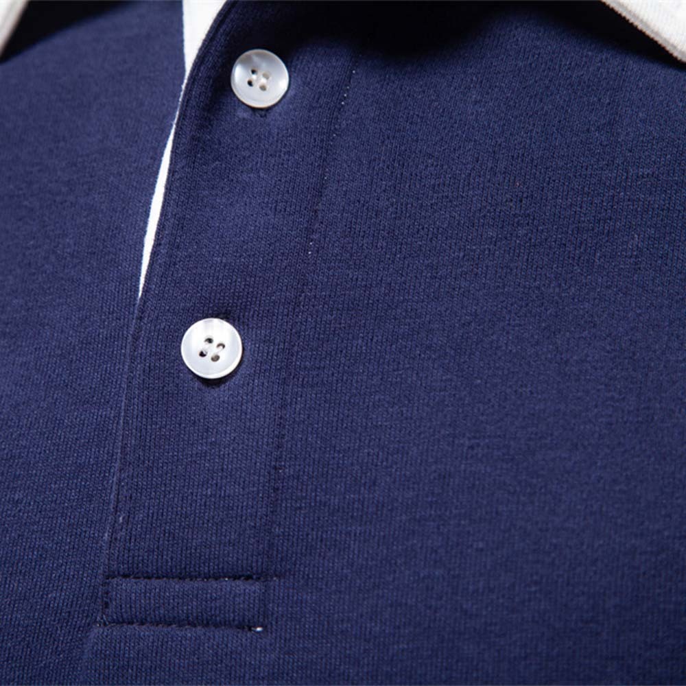 Smiledeer 2024 New men’s long-sleeved Polo shirt casual sweatshirt