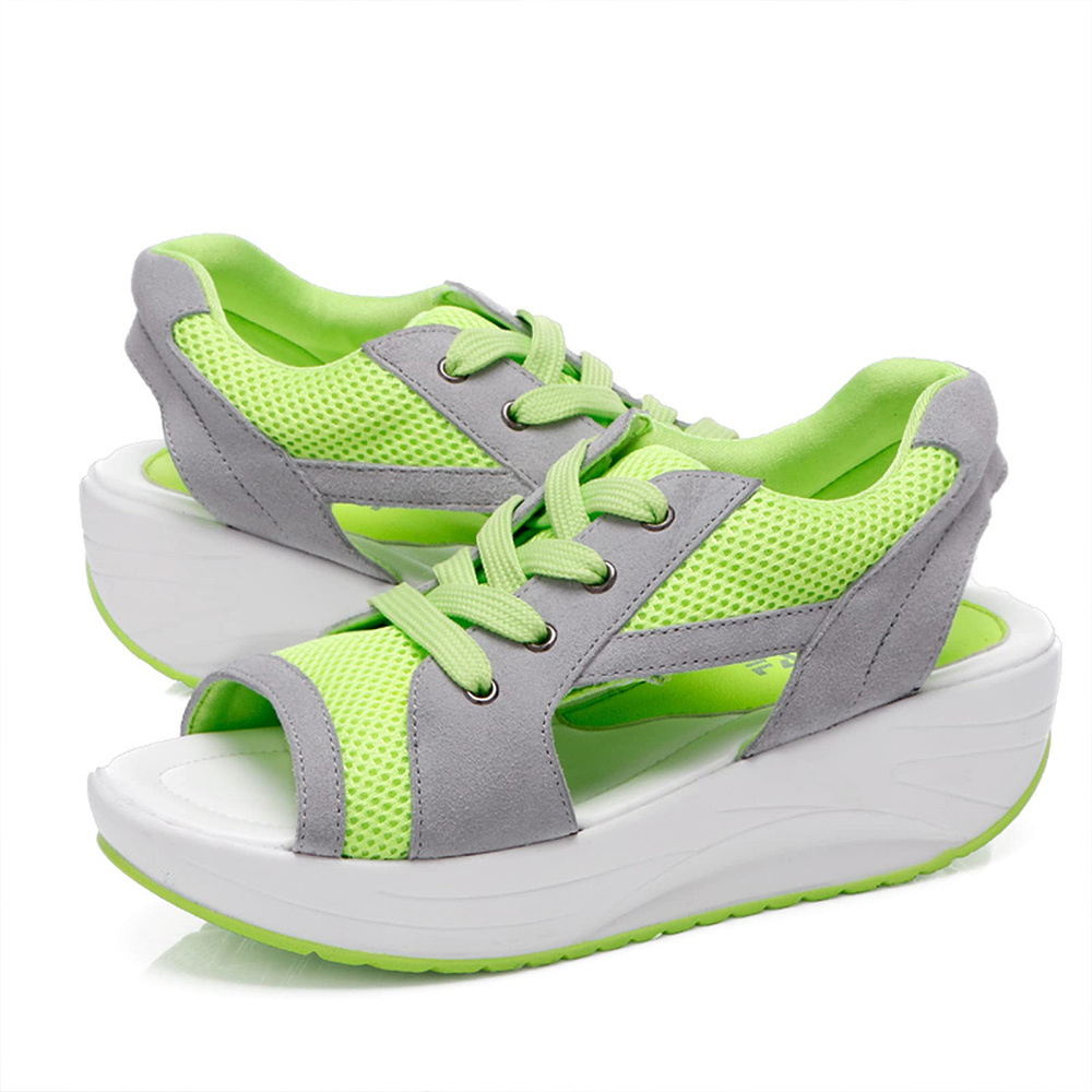 Sandalias deportivas transpirables de malla hueca para mujer