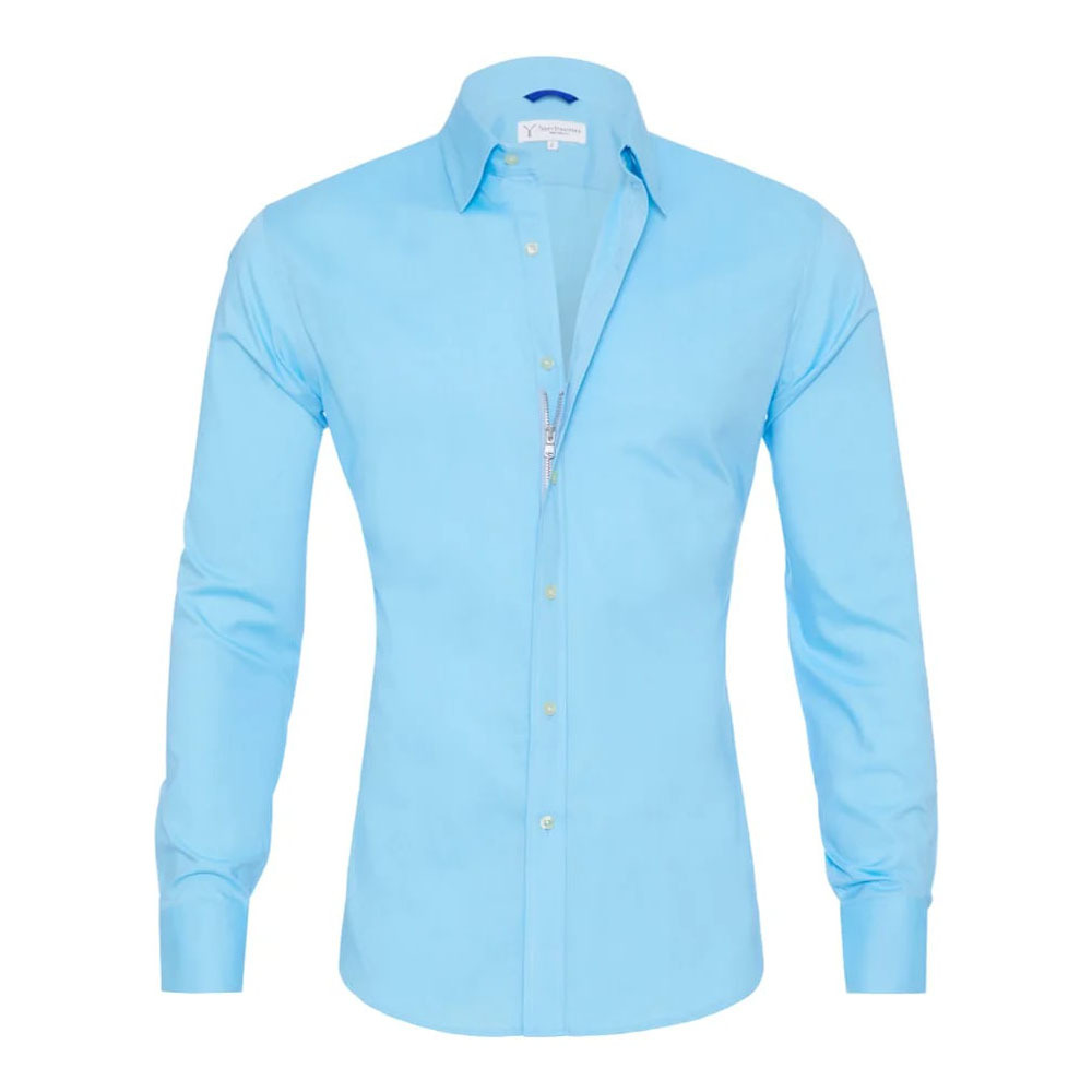 Camisa elástica con cremallera para hombre nueva de primavera