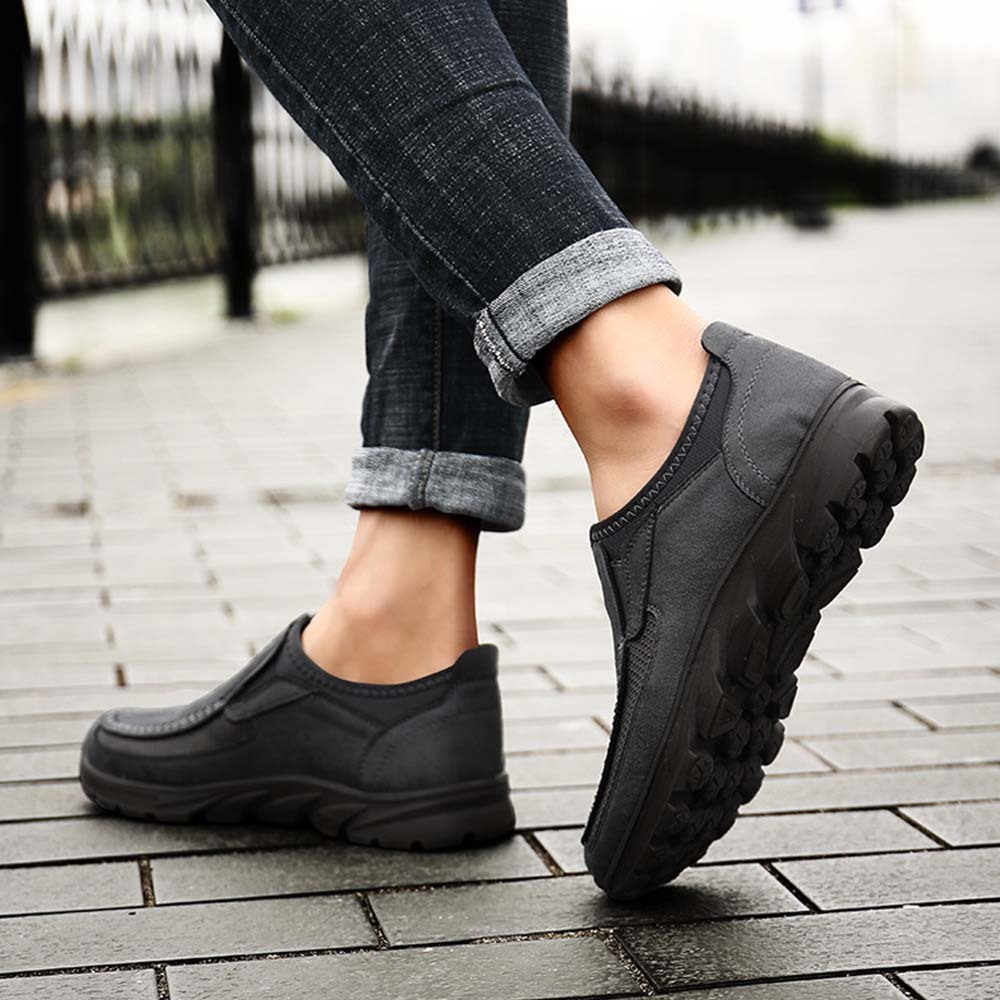 Smiledeer Men's Casual Breathable Leather Loafers