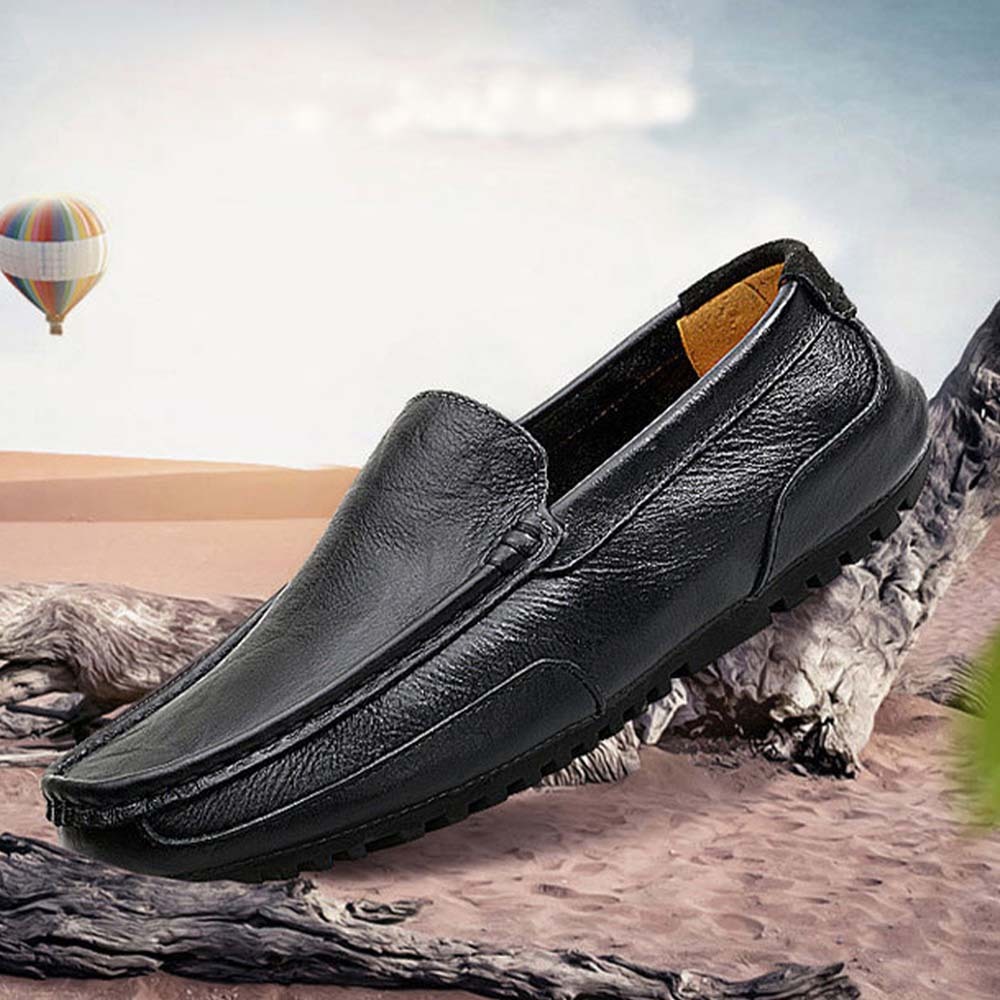 Men's British style slip-on casual business leather shoes