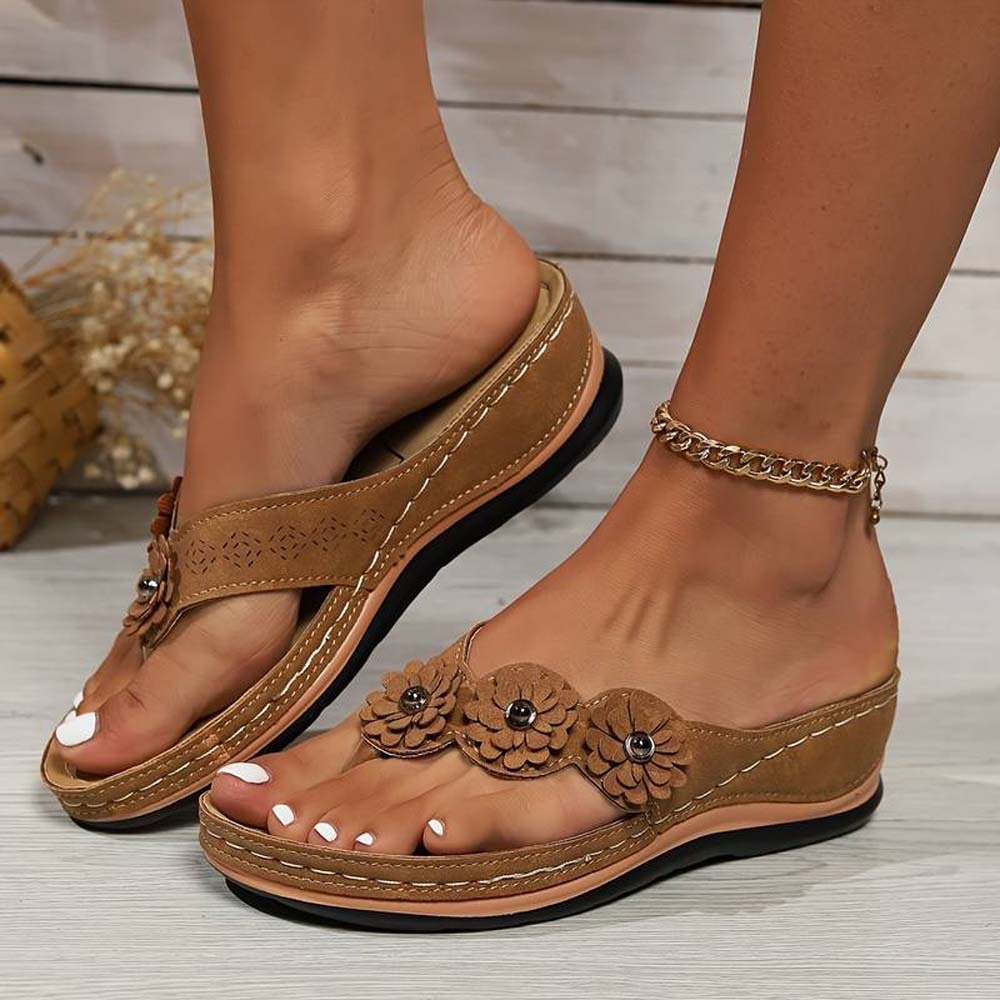 Hojanaranja Sandalias de cuña ortopédicas de alta calidad de verano 2024 para mujer