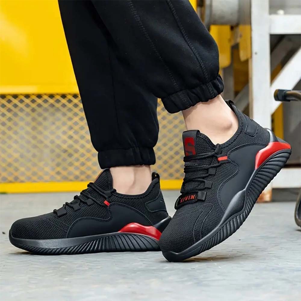 Hojanaranja Nuevos zapatos de seguridad para el trabajo transpirables antigolpes.