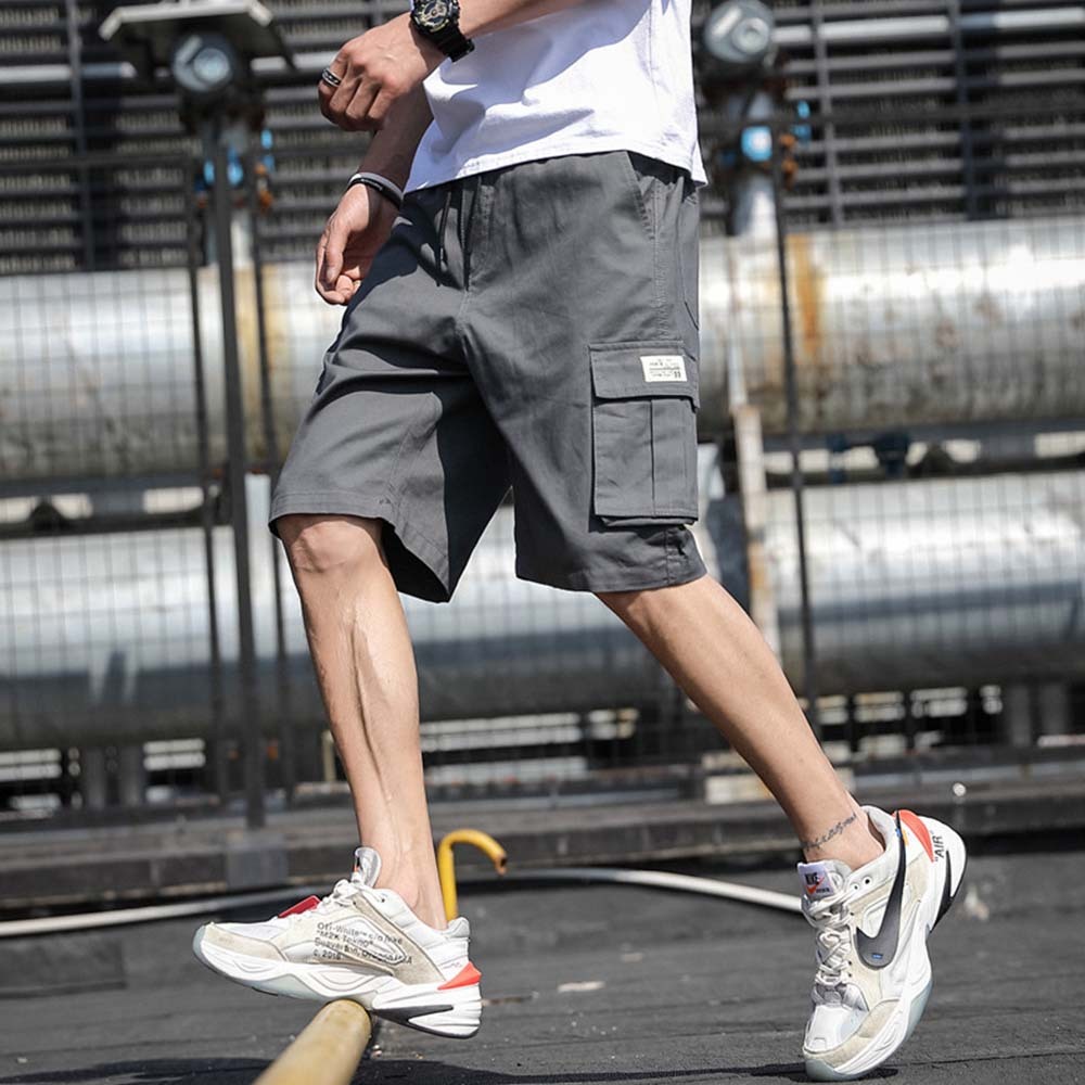 Pantalones cortos cargo informales con múltiples bolsillos para hombre, novedad de verano 2024