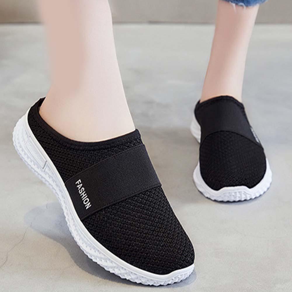 Verano nuevos zapatos de mujer medias zapatillas de malla transpirable