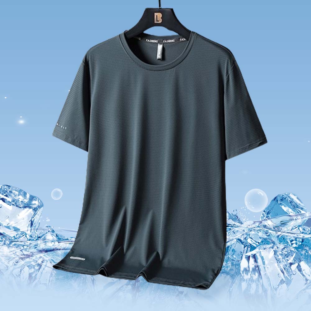 Smiledeer Men's Summer Ice Silk Quick-Drying Large Size Sports T-Shirt