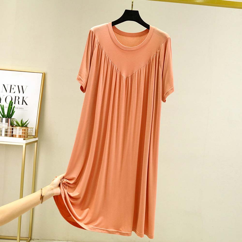 2024 Nuevo vestido de pijama suelto de manga corta súper suave y fino