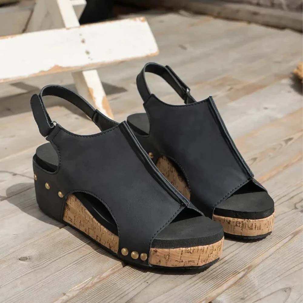 Smiledeer Summer women's comfortable wedge sandals