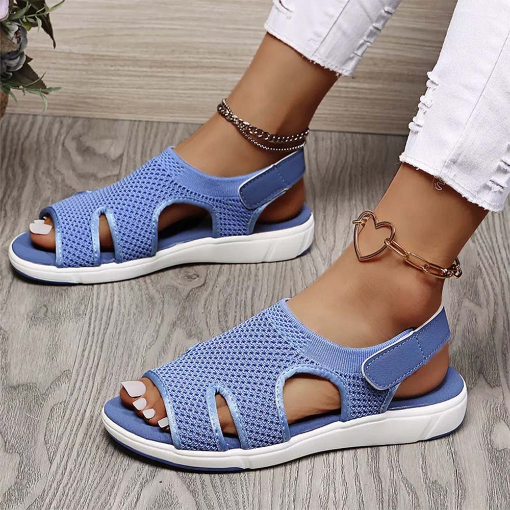 Sandalias huecas de malla para mujer, suaves y cómodas