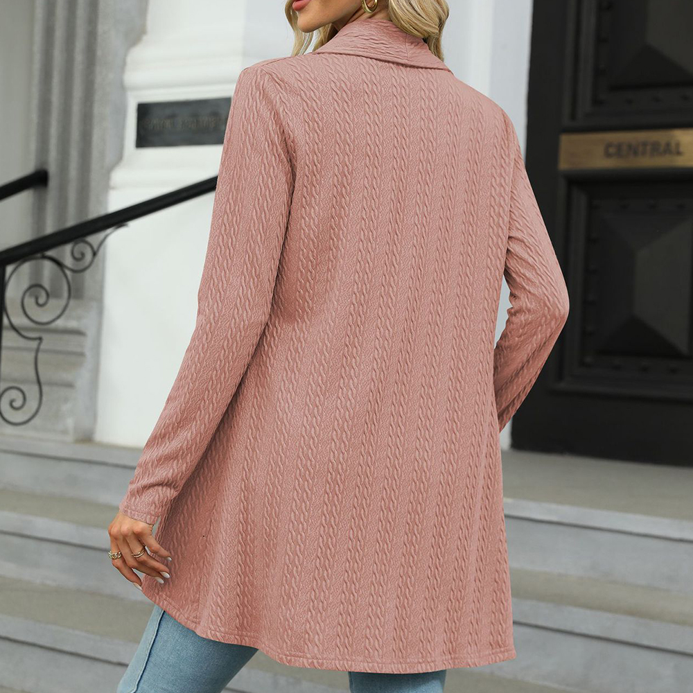 Olivoslindo Chaqueta de punto elegante suelta de color sólido nueva de otoño e invierno