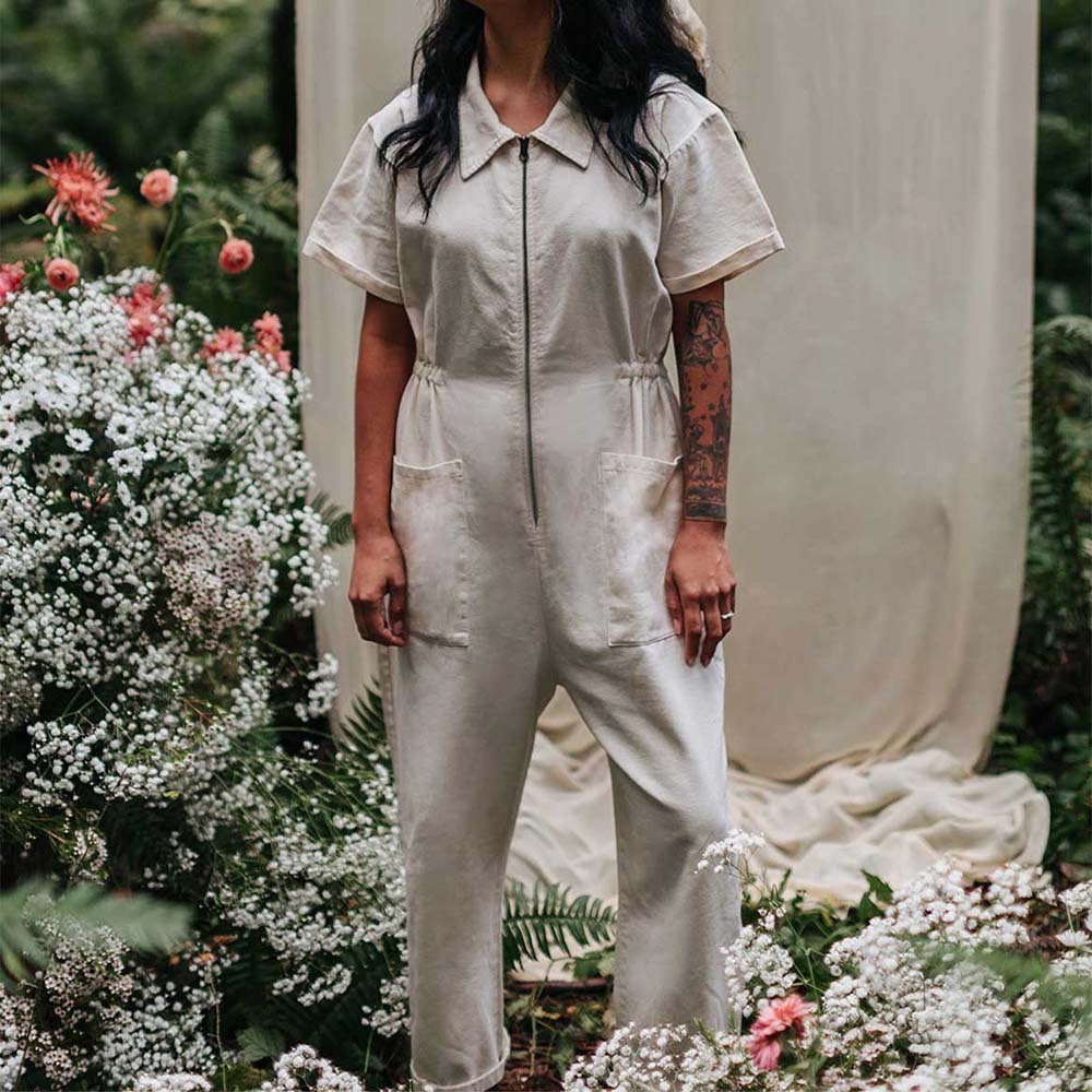 Women's practical multifunctional short-sleeved jumpsuit