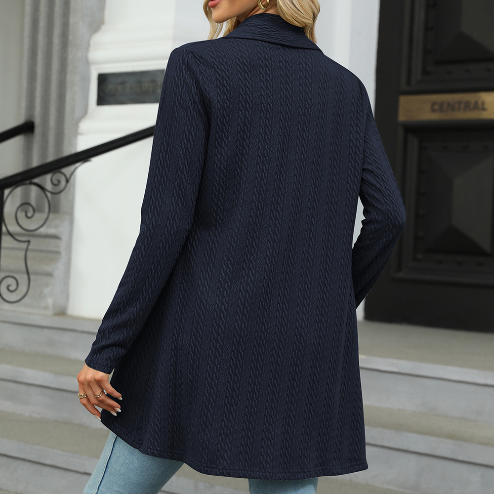 Olivoslindo Chaqueta de punto elegante suelta de color sólido nueva de otoño e invierno