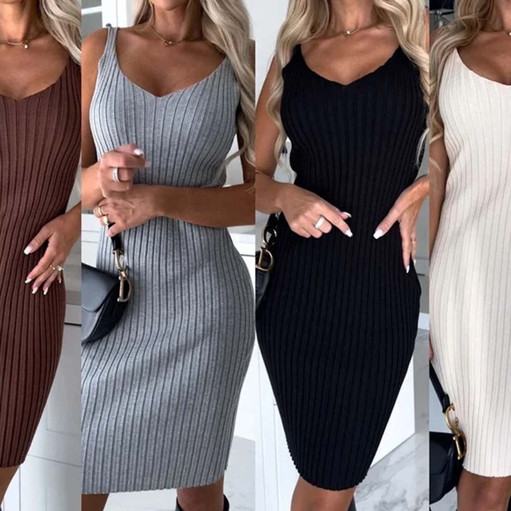 Knit Pullover Sweater and Cami Dress Set