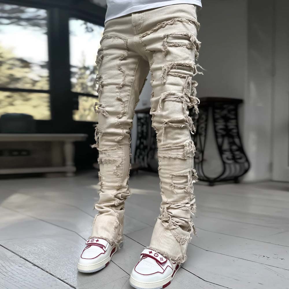 Stylish Retro Men's Stretch Denim Straight Leg Pants